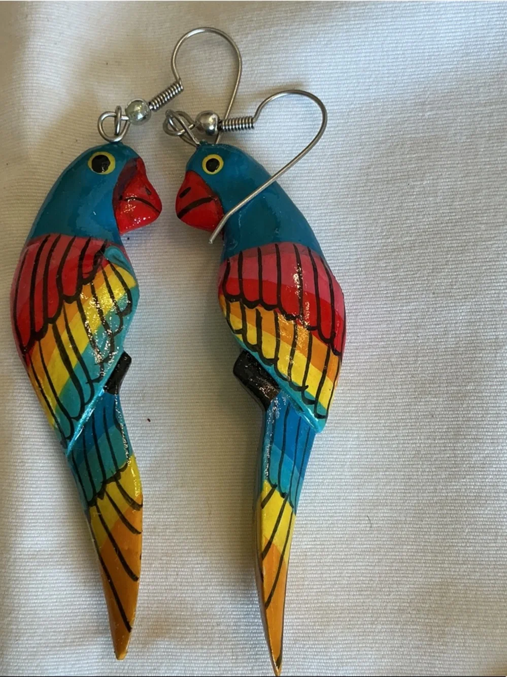 Hand-Painted Colorful Parrot Earrings  Bundle - Picture 3 of 3